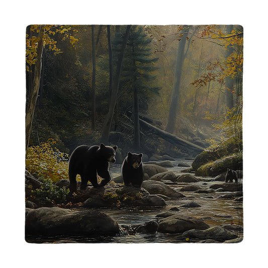 Autumn Creek Bears | Ceramic Drink Coaster