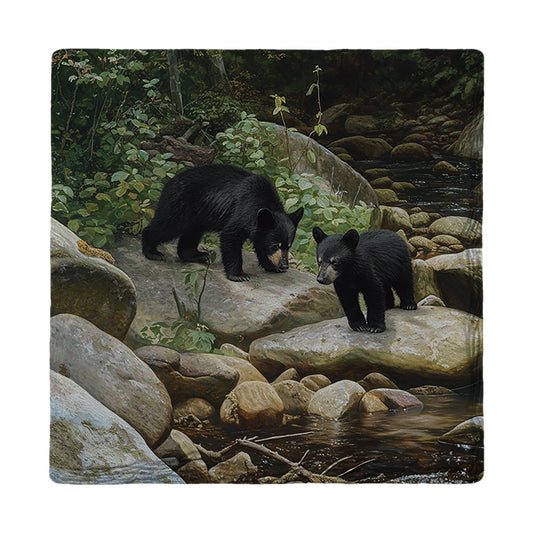Rocky Creek Bear Pair | Ceramic Drink Coaster