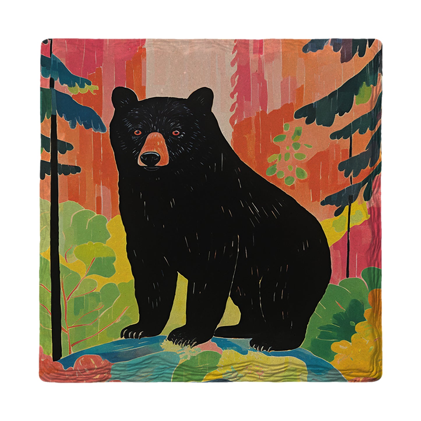 Vivid Black Bear | Drink Coaster