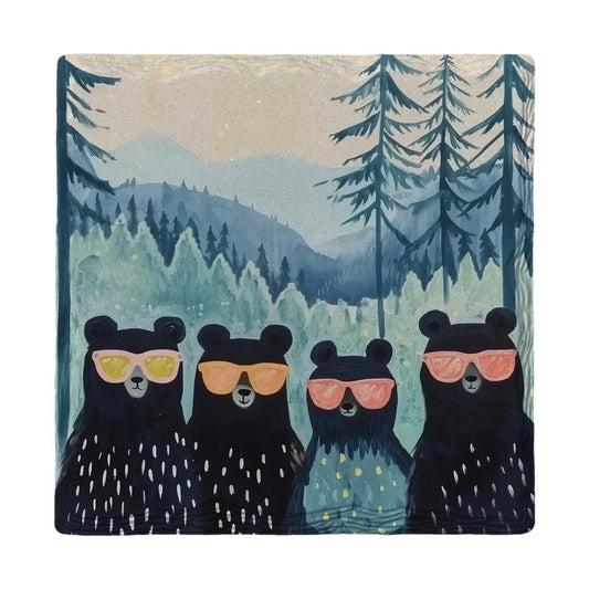 Sunglasses Bear Squad | Ceramic Drink Coaster