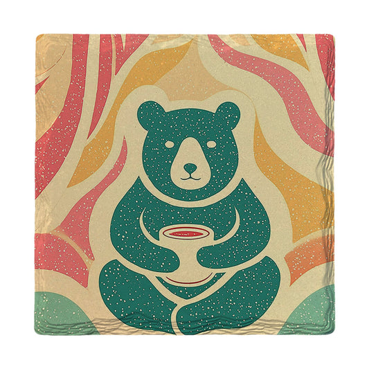 Groovy Coffee Bear | Ceramic Drink Coaster