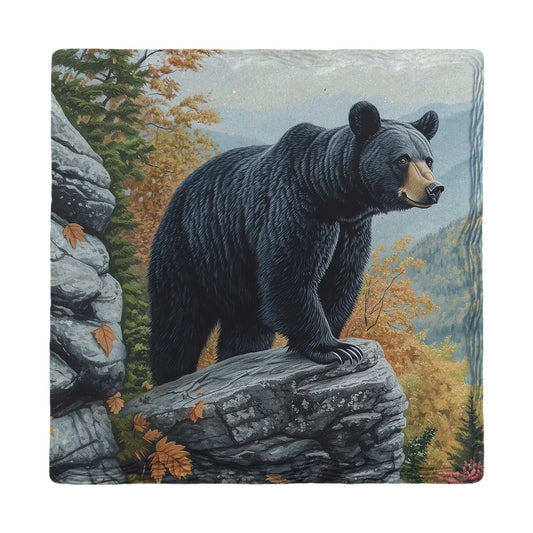 Autumn Mountain Black Bear | Ceramic Drink Coaster