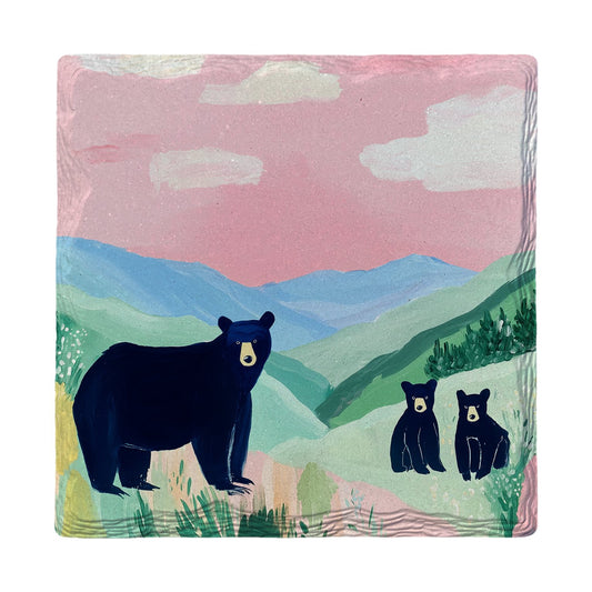 Mama Bear and Cubs | Ceramic Drink Coaster