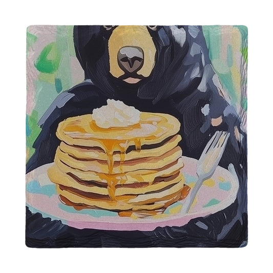 Bear Pancake Breakfast | Ceramic Drink Coaster