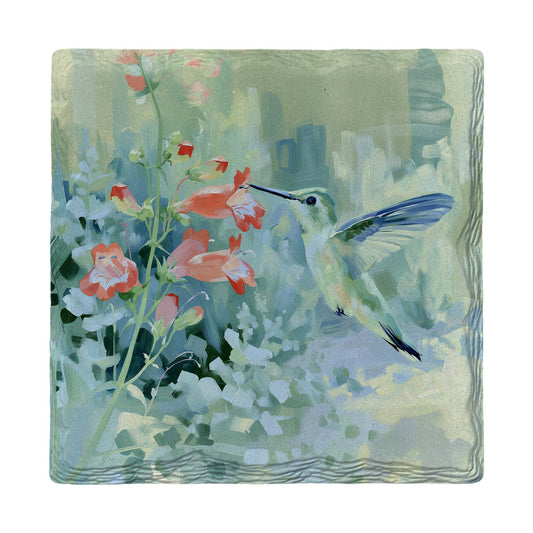 Hummingbird Garden Sip | Ceramic Drink Coaster