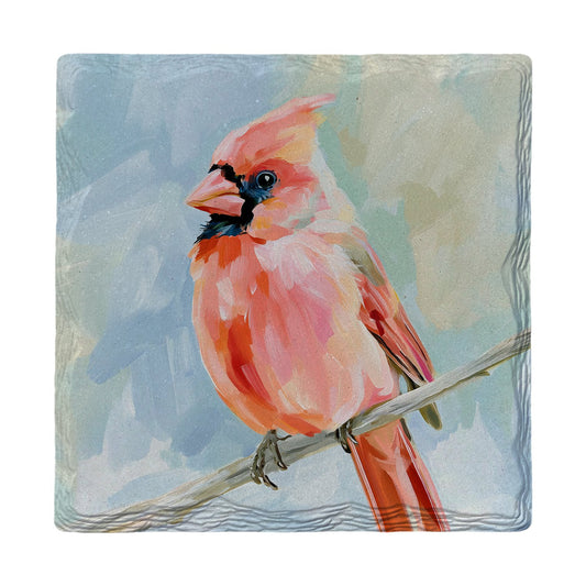 Coastal Christmas Cardinal | Ceramic Drink Coaster