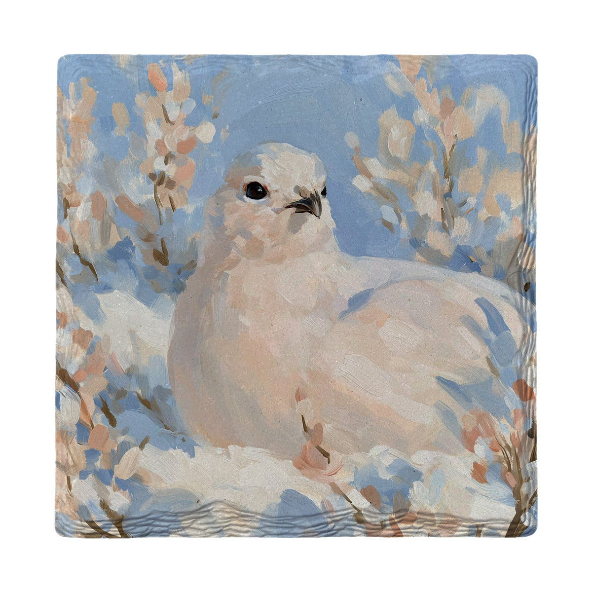 Winter Ptarmigan | Absorbent Ceramic Drink Coaster