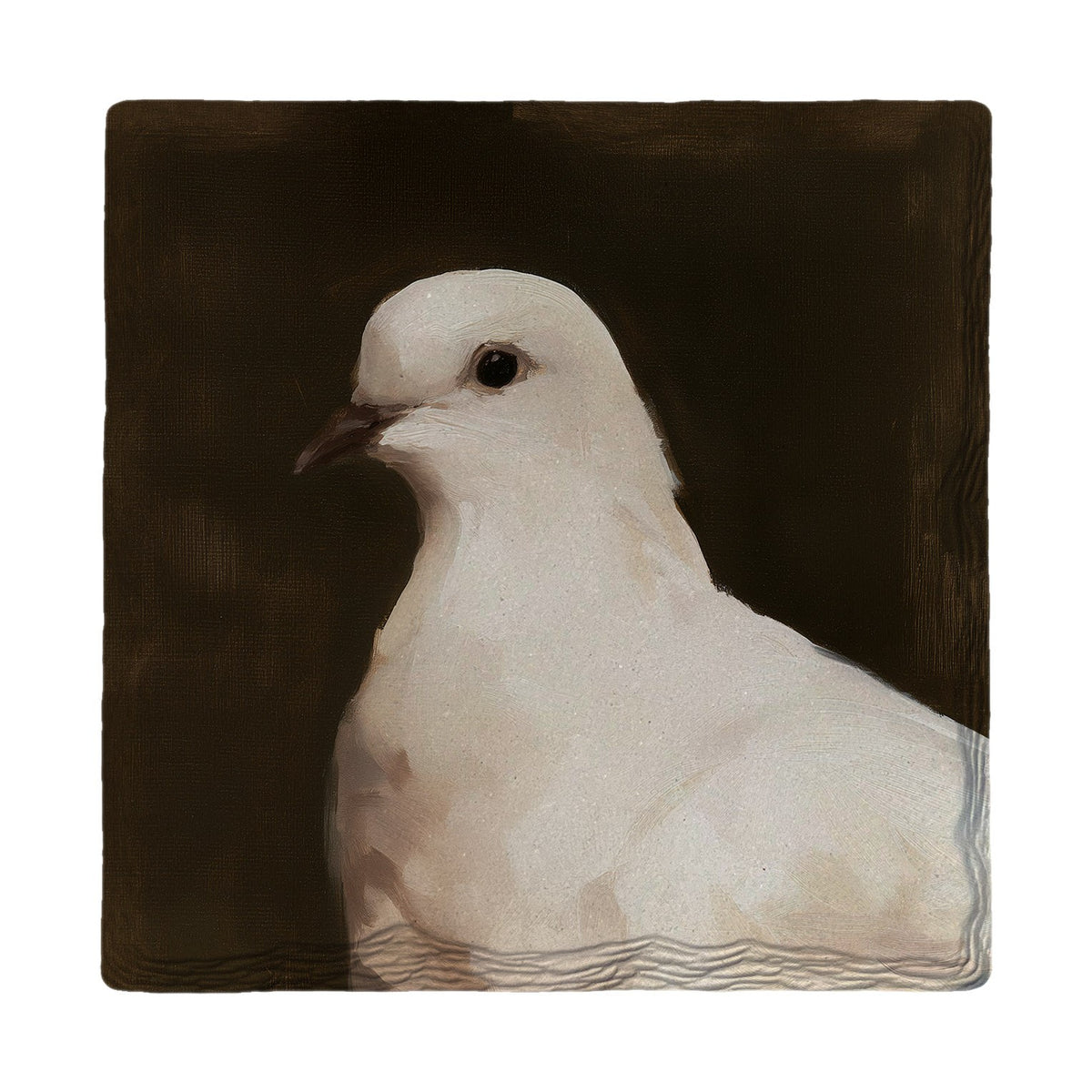 White Dove Portrait | Absorbent Ceramic Drink Coaster