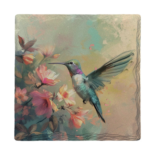 Hummingbird in Bloom | Ceramic Drink Coaster