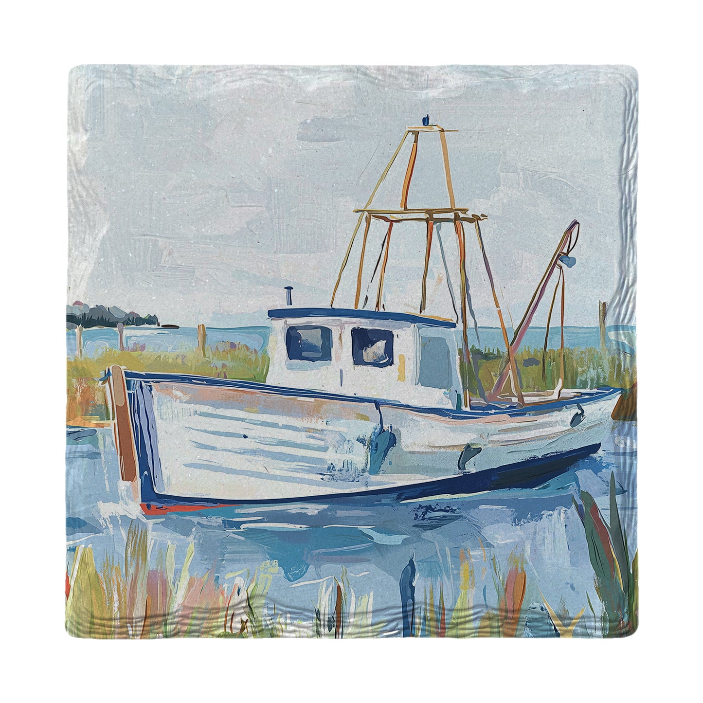 Nautical Shrimp Boat | Ceramic Drink Coaster
