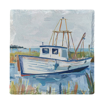 Nautical Shrimp Boat | Ceramic Drink Coaster