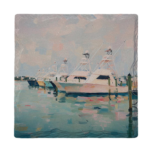 Yachts in the Marina | Ceramic Drink Coaster