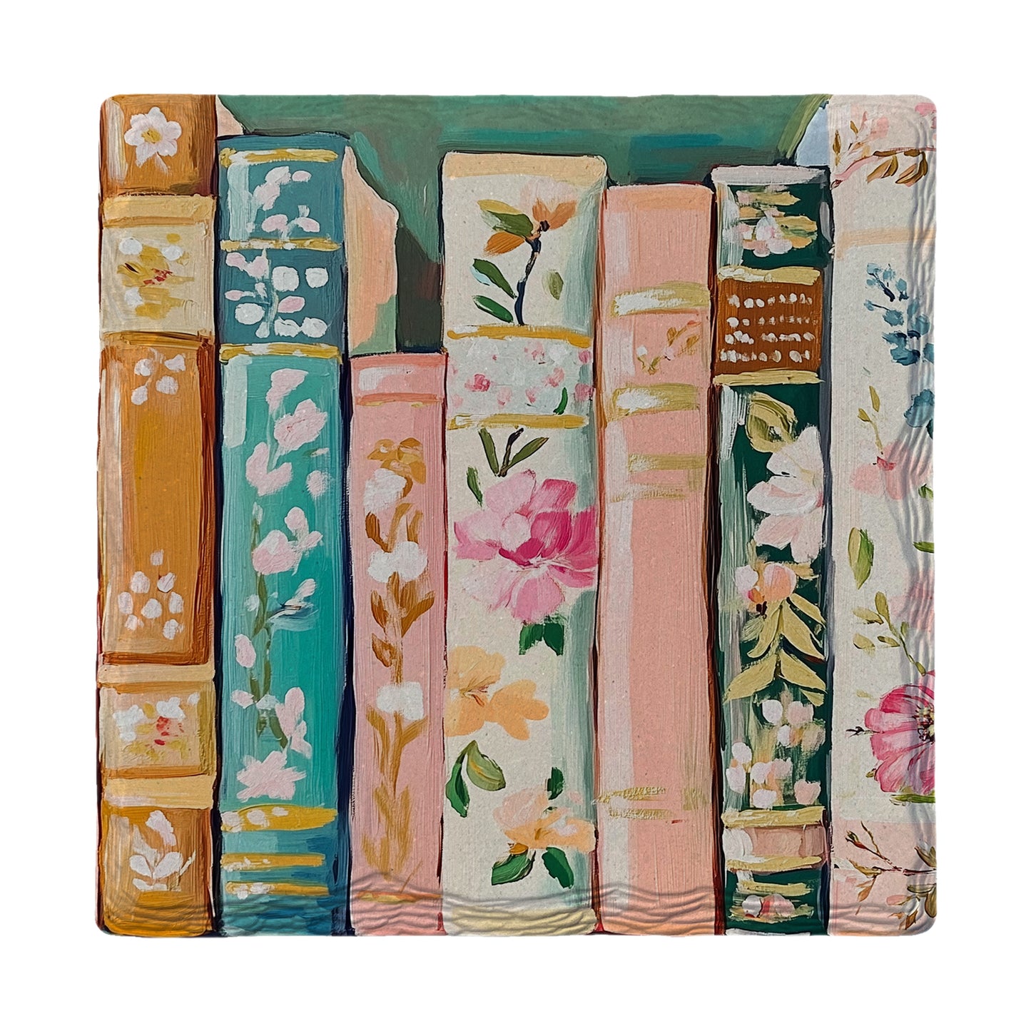 Beautiful Floral Books | Ceramic Drink Coaster