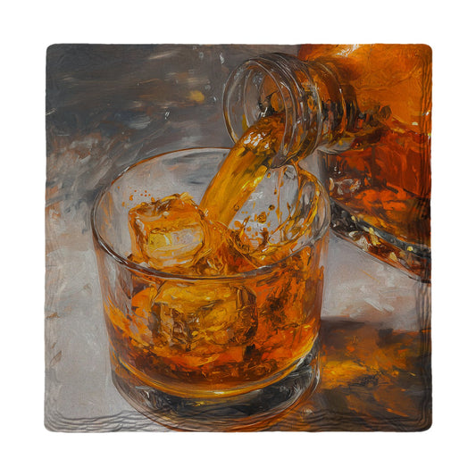 Bourbon on the Rocks | Ceramic Drink Coaster
