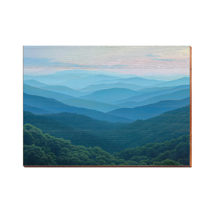 Classic Blue Ridge Mountains | Wall Art Print on Real Wood