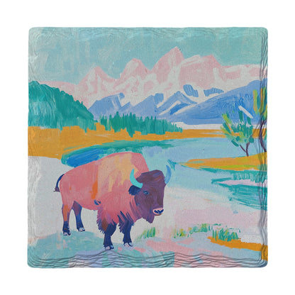 Pastel Buffalo | Ceramic Drink Coaster