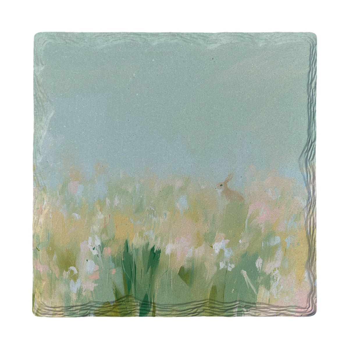 Bunny in the Wildflowers | Absorbent Ceramic Drink Coaster