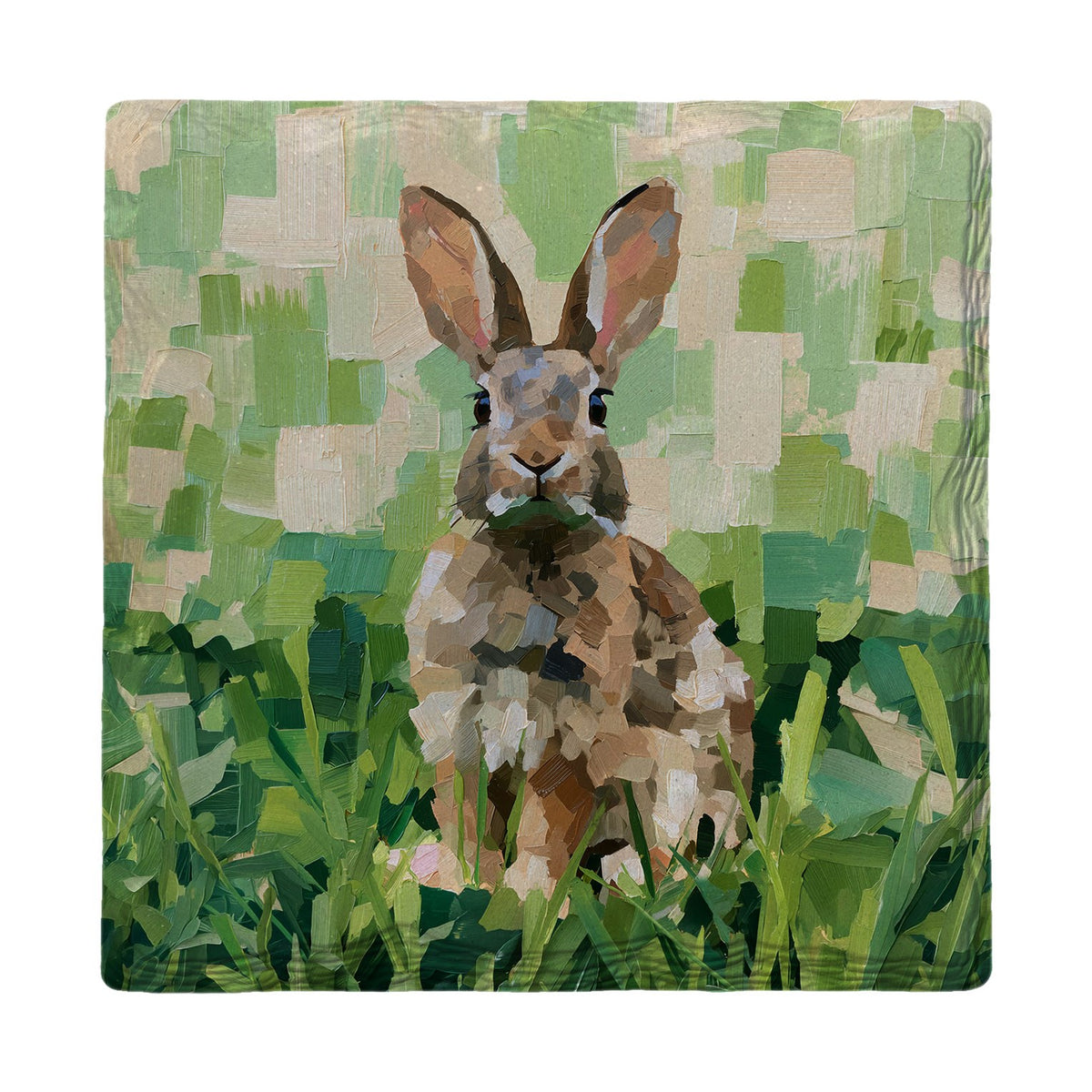 Garden Bunny in the Grass | Absorbent Ceramic Drink Coaster