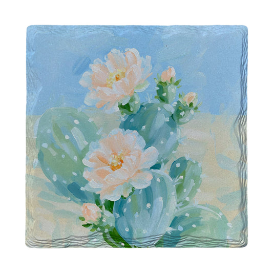 Blooming Prickly Pear | Ceramic Drink Coaster