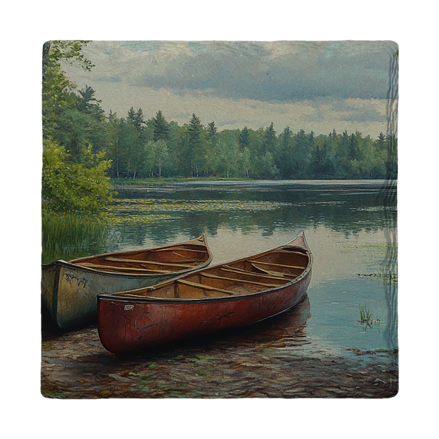 Canoes on Lake | Drink Coaster