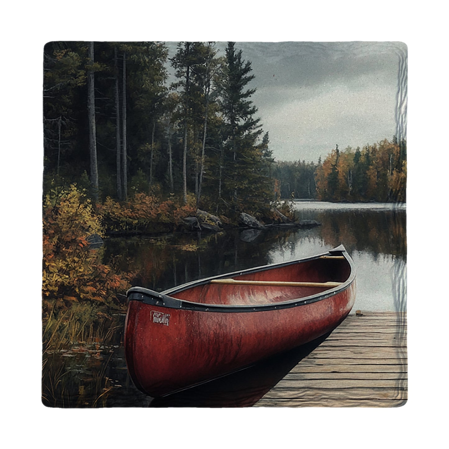 Red Canoe Docked | Drink Coaster