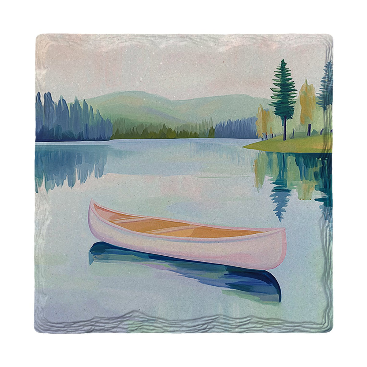 Peaceful Pink Canoe | Ceramic Drink Coaster