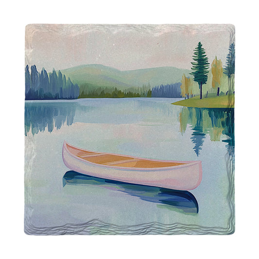 Peaceful Pink Canoe | Ceramic Drink Coaster
