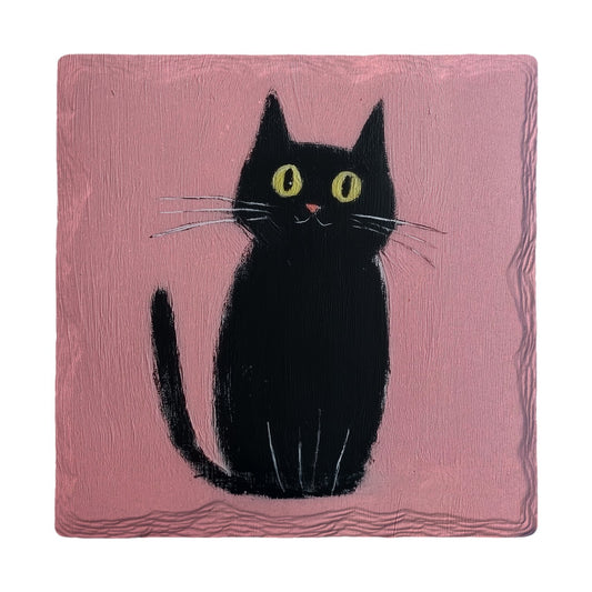 Sweet Black Cat | Ceramic Drink Coaster