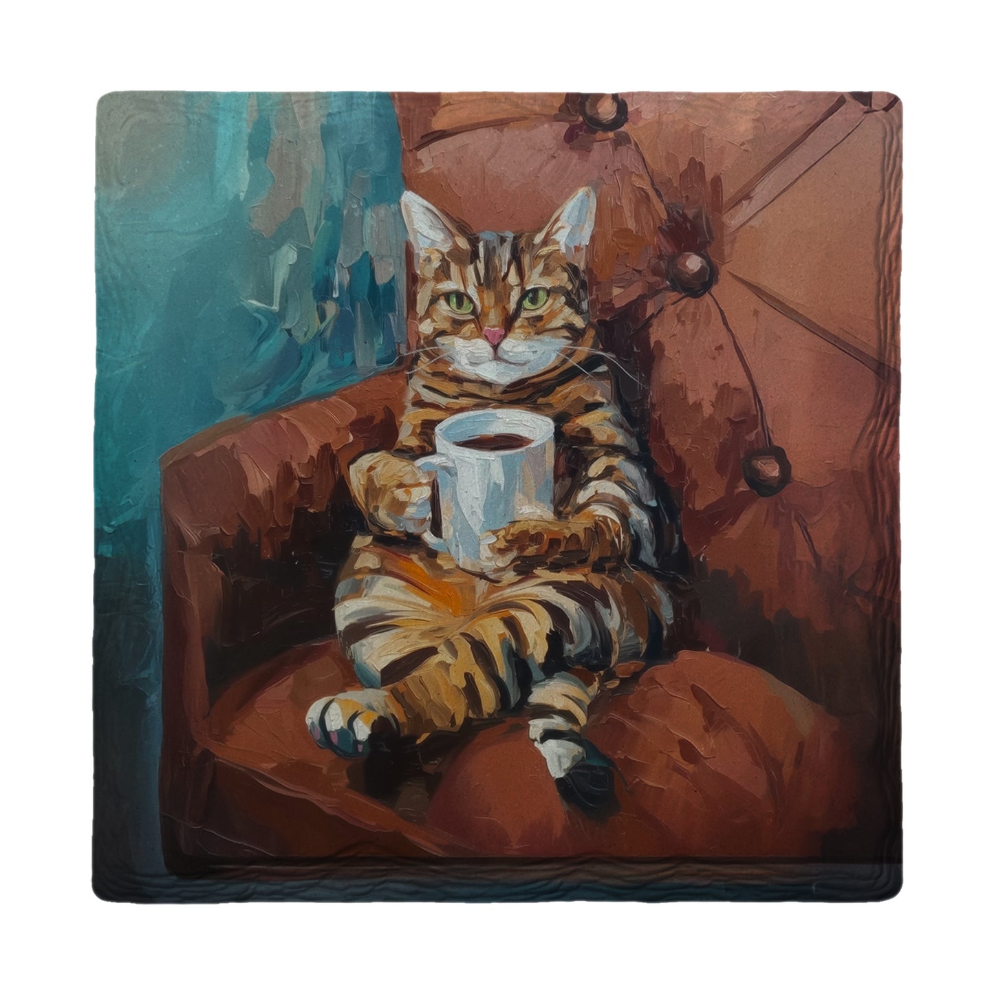 Cute Coffee Cat | Ceramic Drink Coaster
