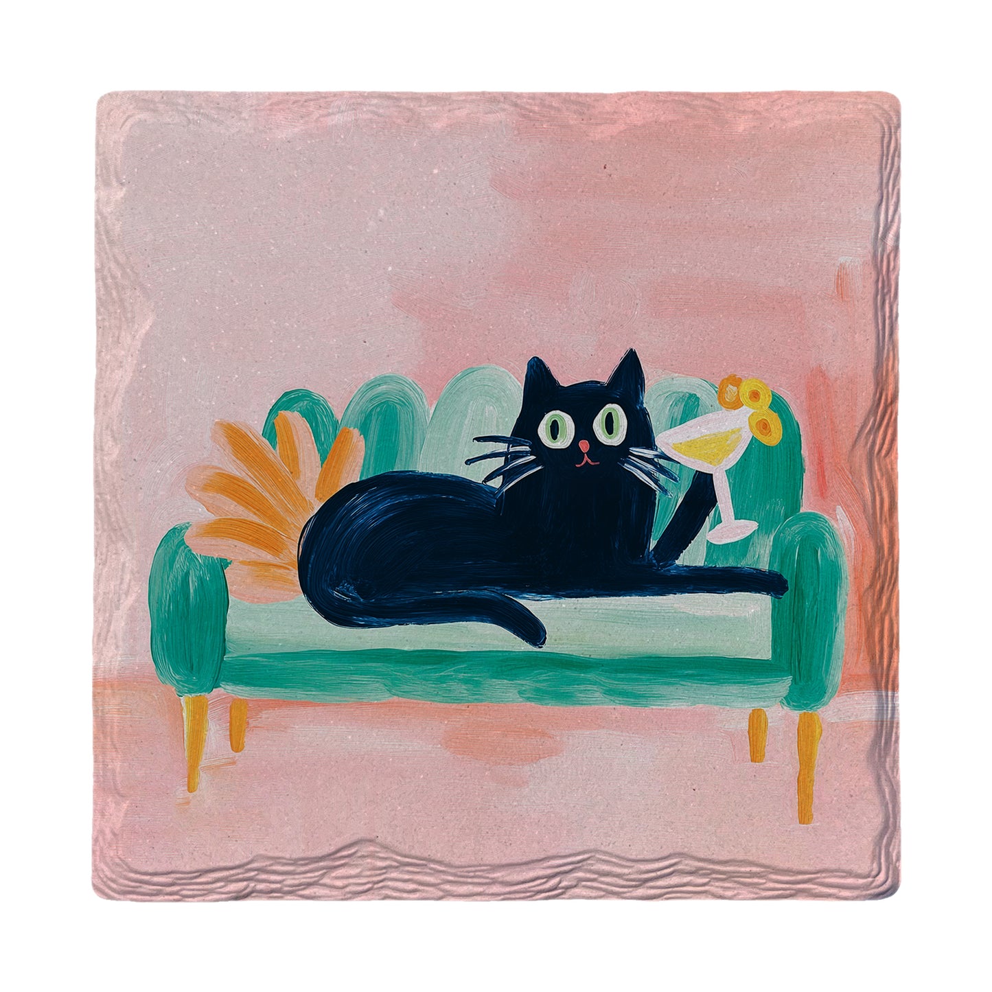 Cute Cosmo Cat | Ceramic Drink Coaster