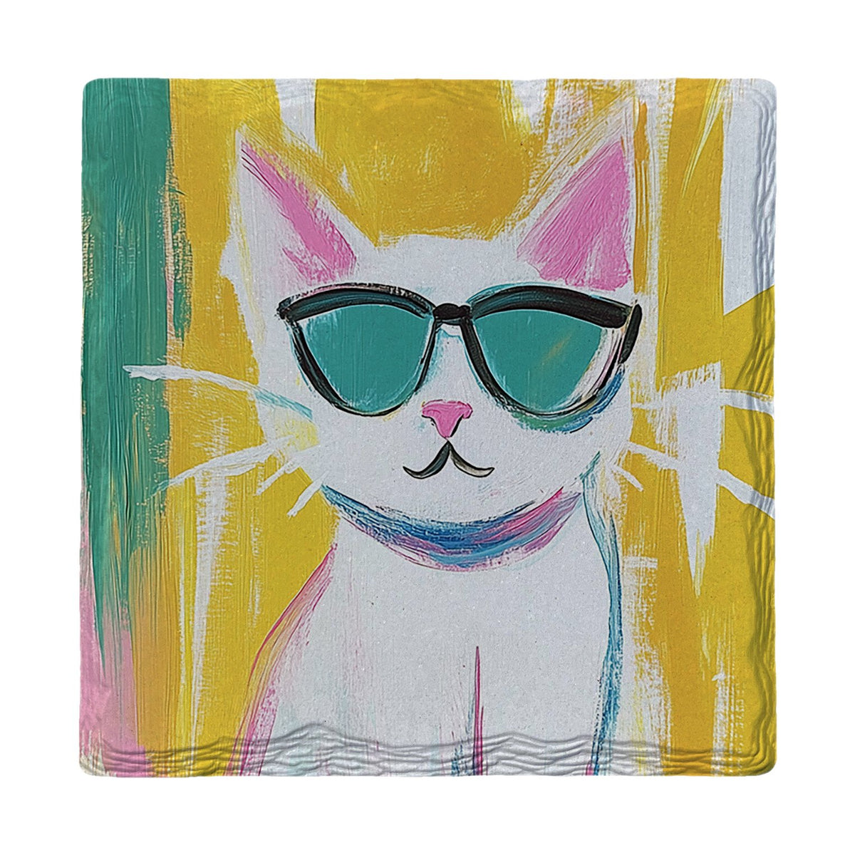 Cool Cat Sunglasses | Ceramic Drink Coaster