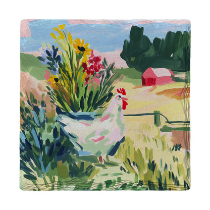 Hen in the Meadow | Ceramic Drink Coaster
