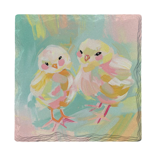 Sweet Pastel Chicks | Ceramic Drink Coaster