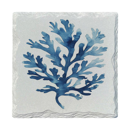Watercolor Navy Botanical | Ceramic Drink Coaster