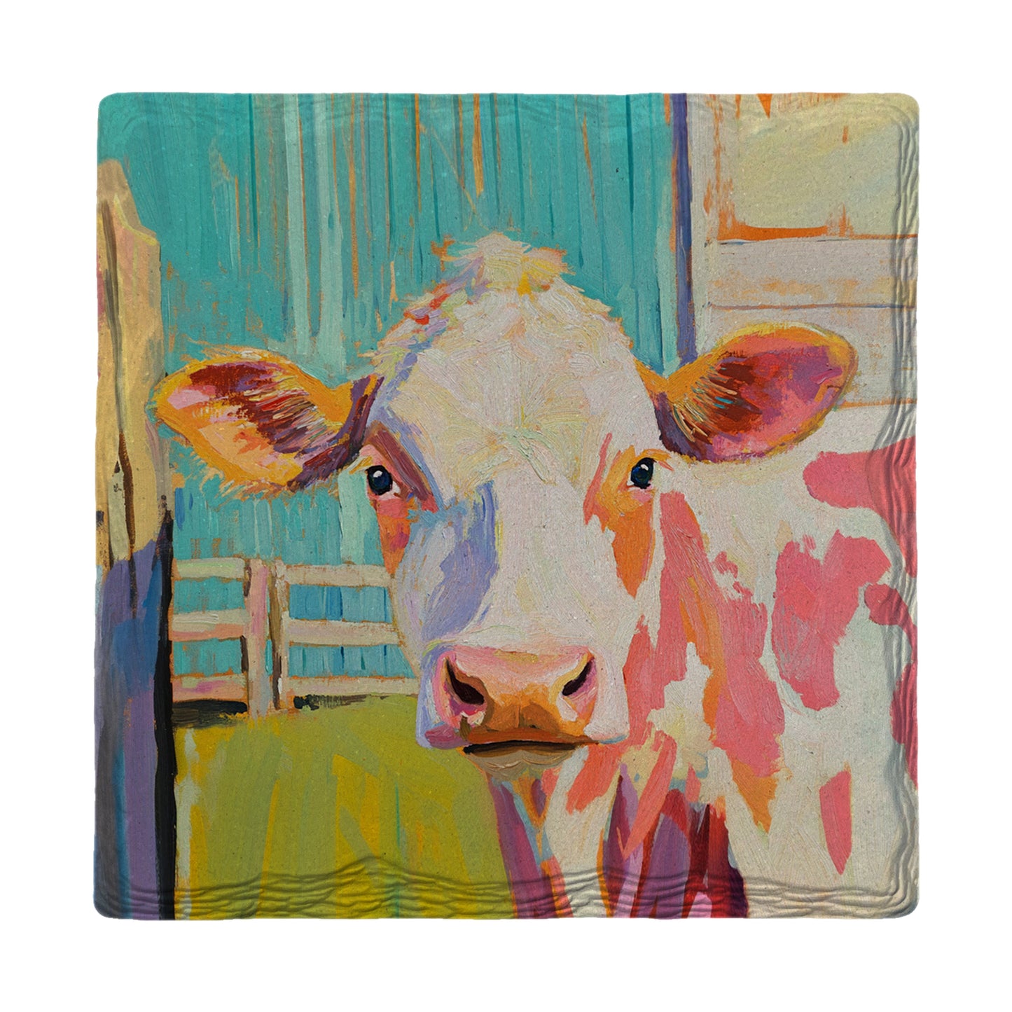 Cow Portrait | Ceramic Drink Coaster