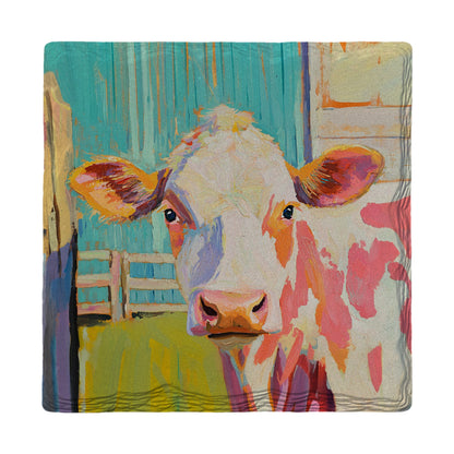 Cow Portrait | Ceramic Drink Coaster