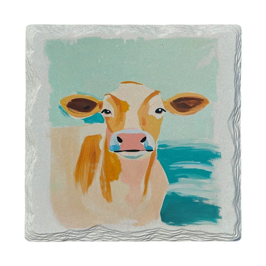 Golden Jersey Cow | Ceramic Drink Coaster