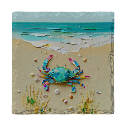 Colorful Textured Crab | Ceramic Drink Coaster