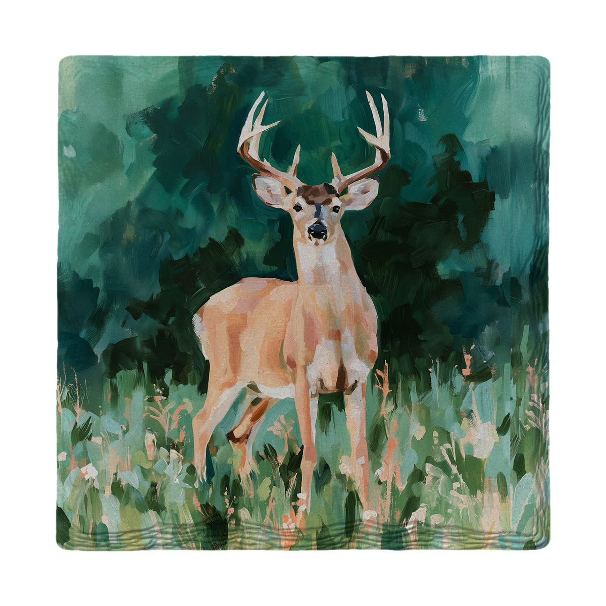 Whitetail Buck in the Meadow | Absorbent Ceramic Drink Coaster