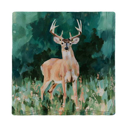 Whitetail Buck in the Meadow | Absorbent Ceramic Drink Coaster