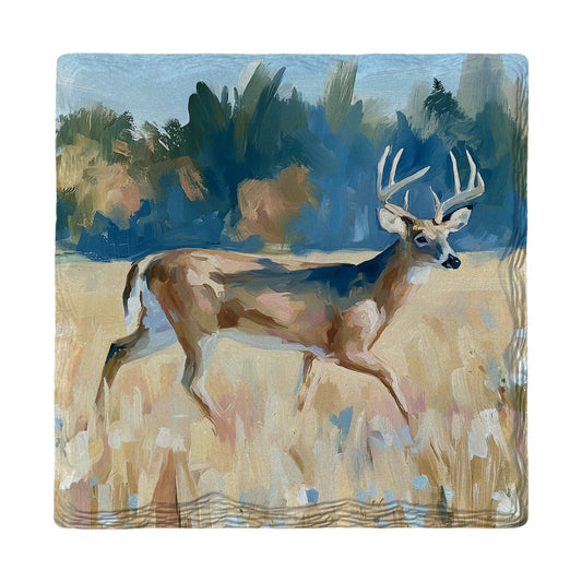 Wildflower Meadow Buck | Ceramic Drink Coaster