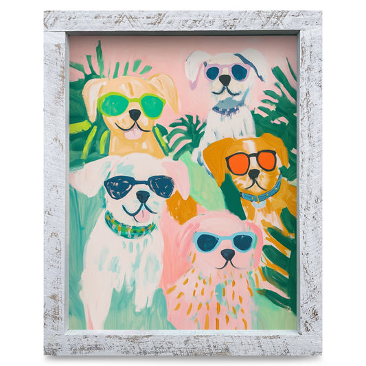 Dog Beach Buddies | Real Wood Framed Wall Art Print