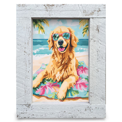 Golden Beach Days | Real Wood Framed Wall Art Print