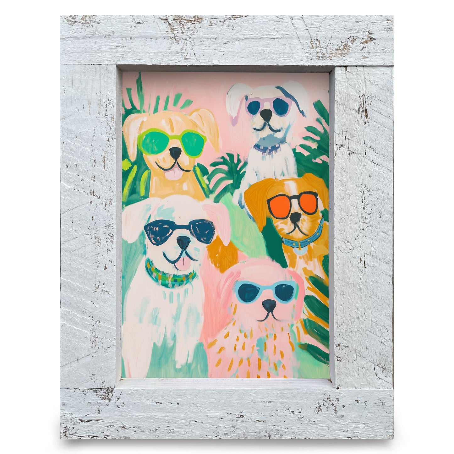 Dog Beach Buddies | Real Wood Framed Wall Art Print