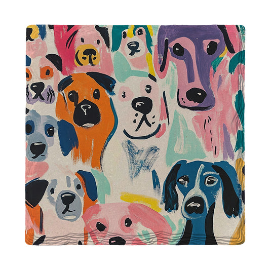 Cute Whimsy Dogs | Drink Coaster