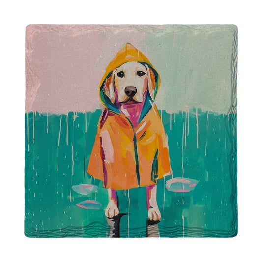 Rainy Day Retriever | Ceramic Drink Coaster