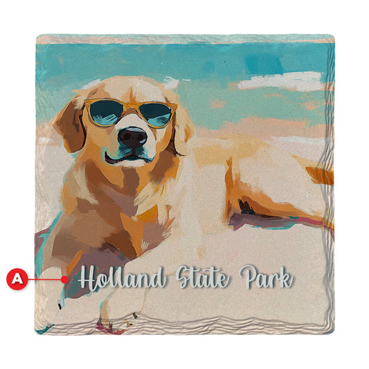 Holland State Park Golden | Ceramic Drink Coaster