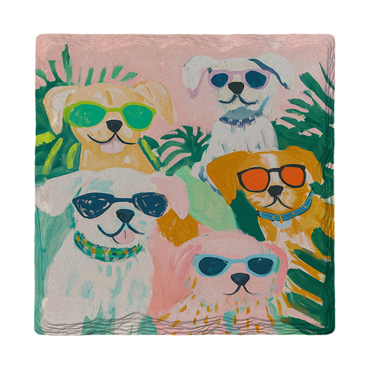 Dog Beach Buddies | Ceramic Drink Coaster