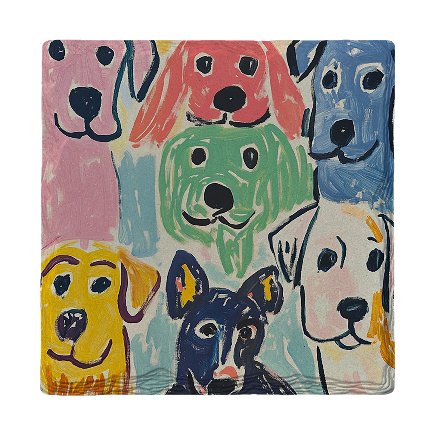 Colorful Dog Smiles | Drink Coaster