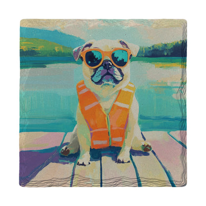 Cool Lake Pug | Ceramic Drink Coaster